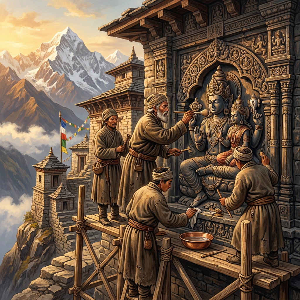 Restoration of a 9th-Century 'Karkota' Era Mountain Shrine in Jammu’s Reasi District Reveals Hidden 'Iron-Clamped' Stone Foundation