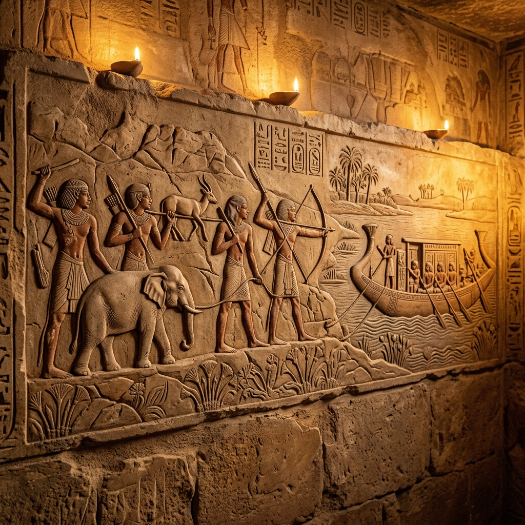 Intact 12th-Dynasty 'Overseer of the Royal Elephant-Hunts' Tomb Uncovered in Aswan with Rare Ivory-Inlaid Reliefs