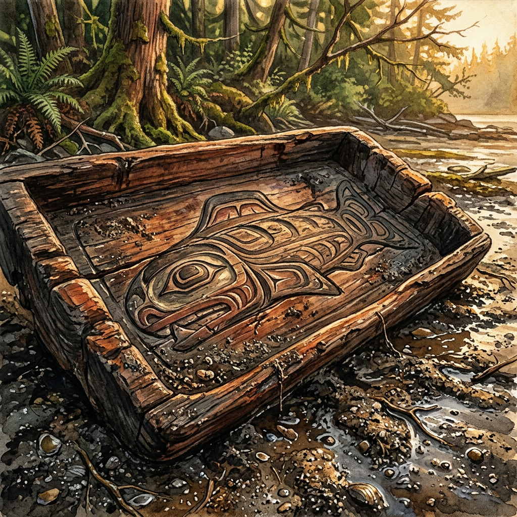 Discovery of 2,500-Year-Old 'Red-Cedar' Ritual Trays in Alaska Reveals Early Origins of Tlingit 'First Salmon' Feasts