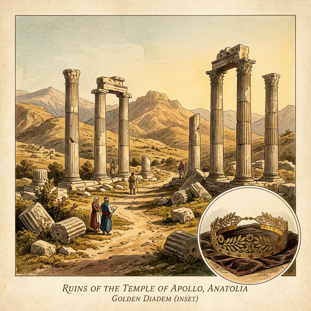 Archaeologists Uncover 2,500-Year-Old 'Temple of the Winged Goddess' Nike in Ancient Pisidia with Intact Golden Diadems