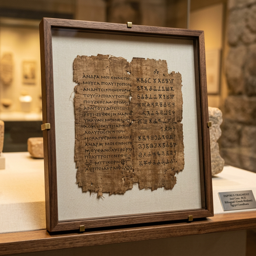 Bilingual Greco-Sanskrit Scroll from Myos Hormos Port Reveals Early Synthesis of Global Virtue Ethics