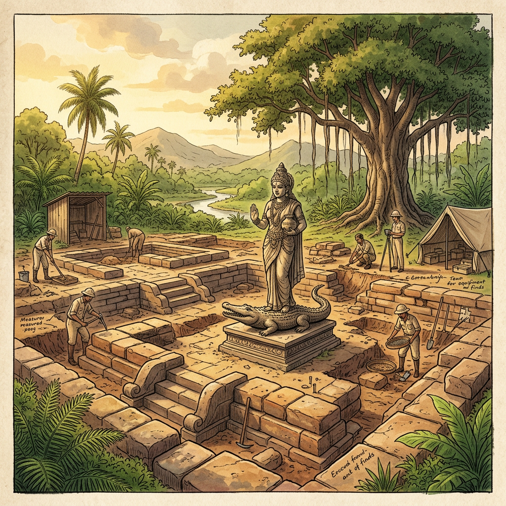 Significant 6th-Century 'Post-Gupta' Era Temple Dedicated to the River Goddess Narmada Uncovered in Madhya Pradesh