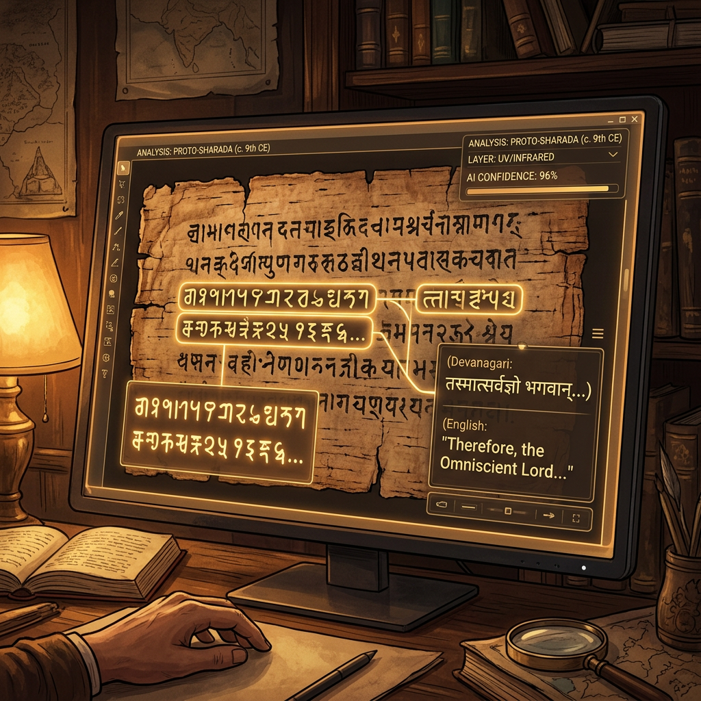 AI-Driven Decipherment of 7th-Century 'Proto-Sharada' Palimpsests from the Khyber Pass Unveils Lost Sanskrit Treatises on Ancient Indian Political Economy