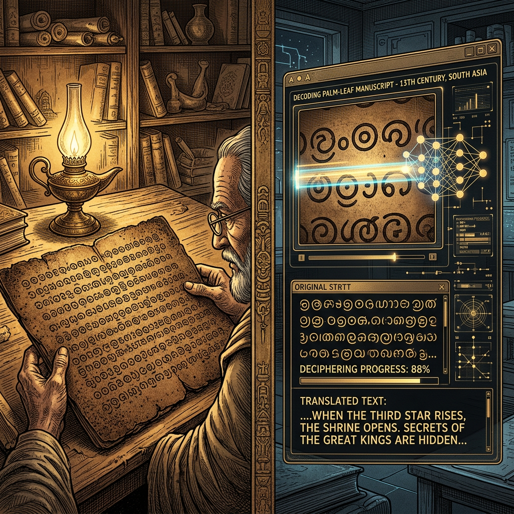 AI-Powered Decipherment of 9th-Century 'Nandichaya' Script Fragments Reveals Lost Sanskrit Treatises on Soil-Microbiome Interaction