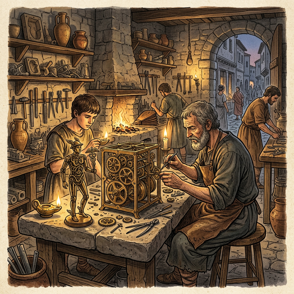 Rare 2nd-Century Roman 'Articulated Bronze Automata' Workshop Uncovered in Ancient Corinth with Intact Clockwork Mechanisms