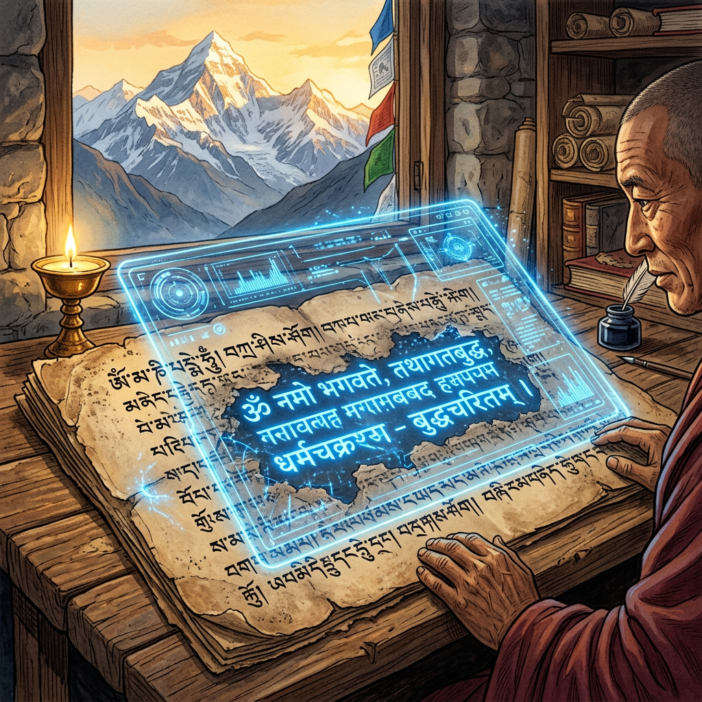 AI-Driven Decipherment of 7th-Century 'Sharada-Tibetan' Bilingual Palimpsests Unveils Lost Sanskrit Treatises on the Systematic Classification of Glacial Bio-Aerosols