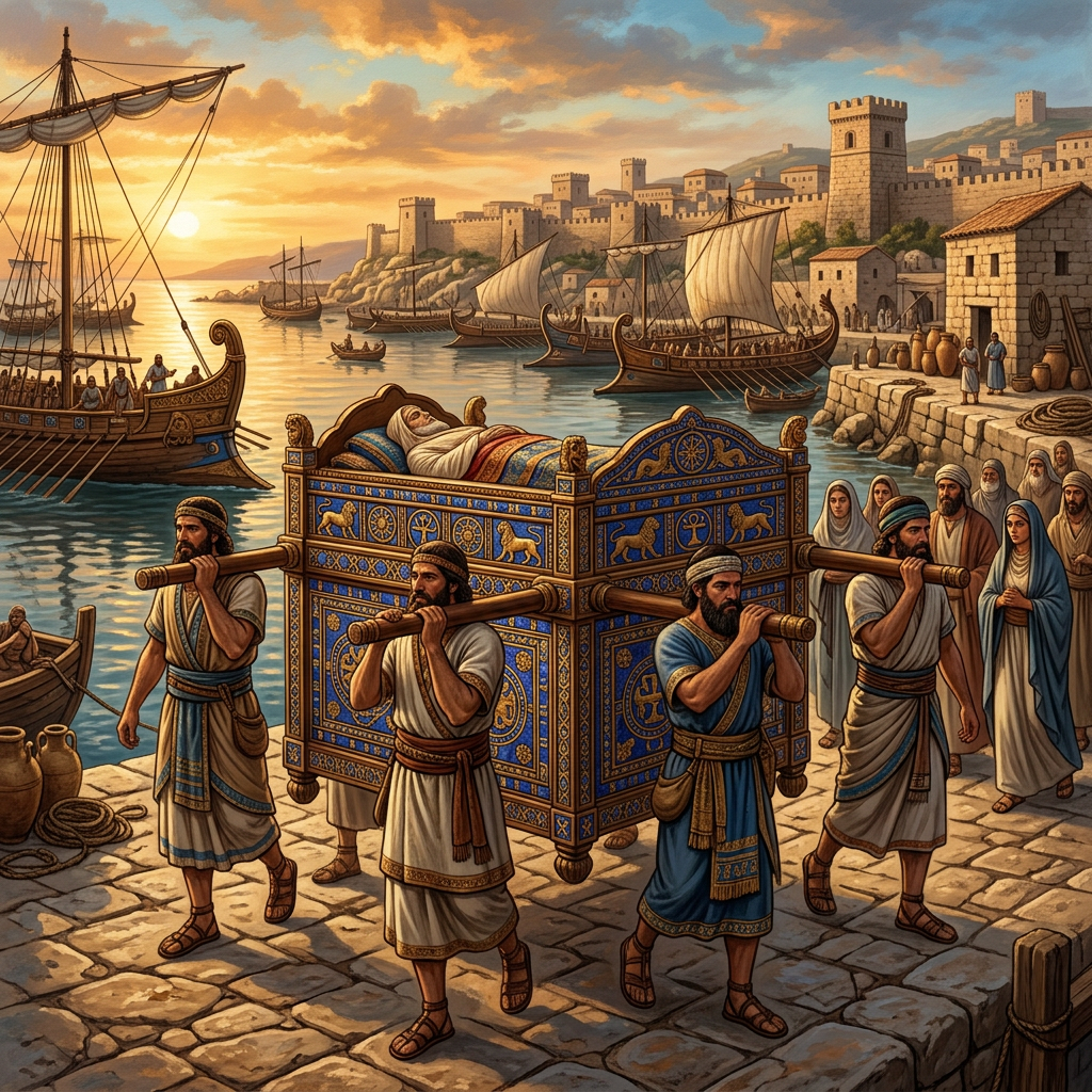 Discovery of 'Azure-Inlaid' Cedar Processional Biers in Ancient Sidon Points to 3,500-Year-Old Roots of 'Sailing-Greeting' Festivals