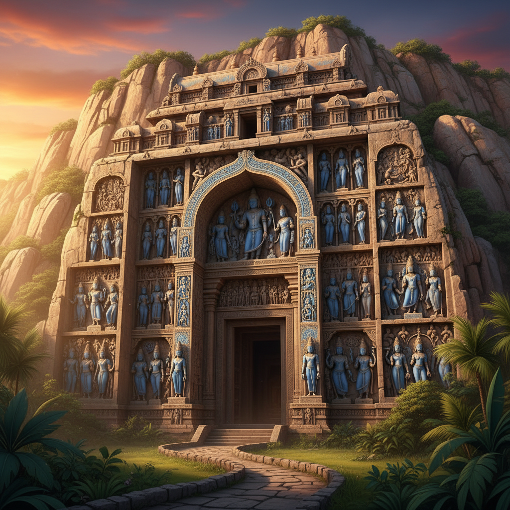 Significant 7th-Century 'Early-Pandyan' Era Rock-Cut Shiva Temple with Rare 'Cobalt-Blue' Friezes Uncovered in Tamil Nadu’s Remote Javhu Hills