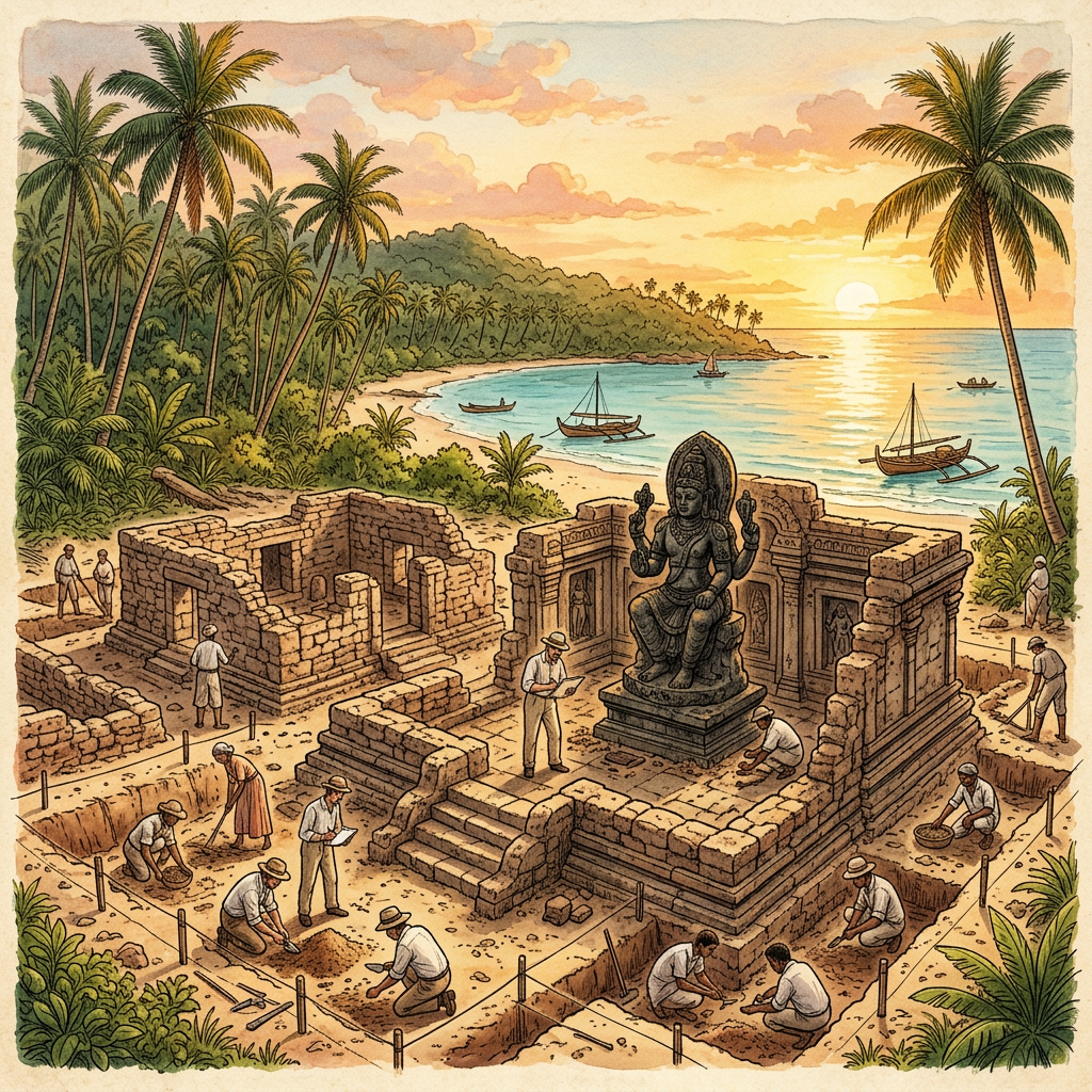 9th-Century 'Mushika' Dynasty Maritime Temple with Rare Coral-Stone Foundations Discovered in North Kerala