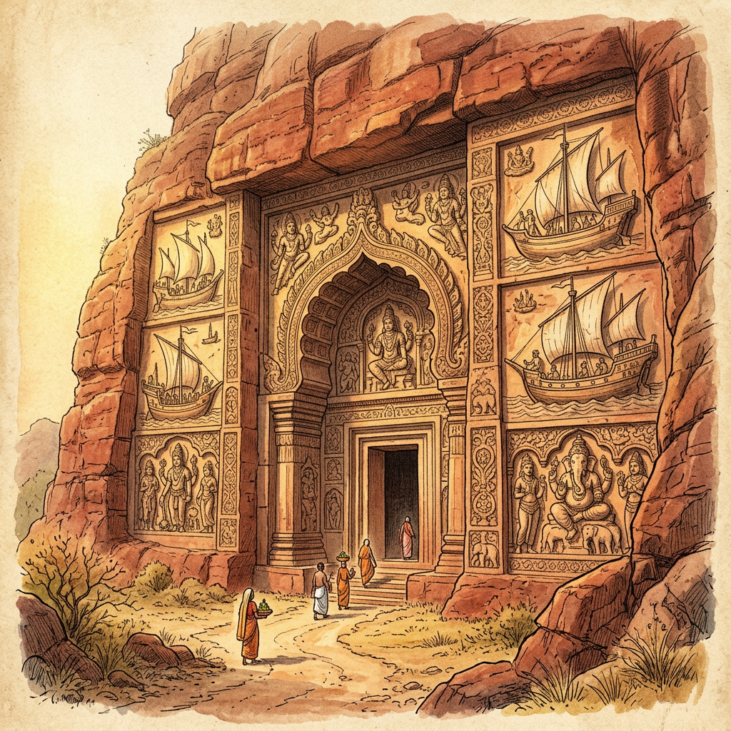 Unrecorded 10th-Century 'Alupa' Dynasty Rock-Cut Shrine with Maritime Trade Friezes Discovered in Coastal Udupi