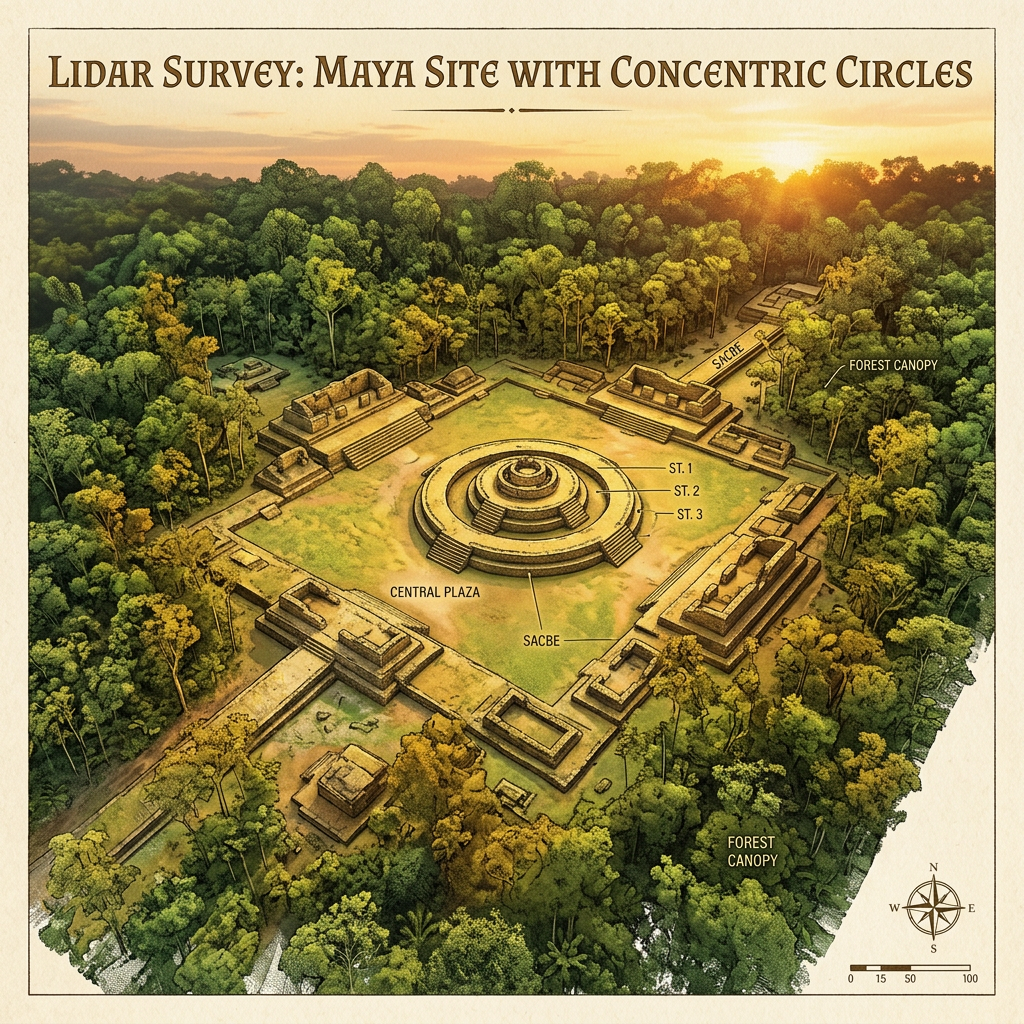 LiDAR Mapping in the Petén Basin Identifies a Massive 8th-Century 'Maya Astronomical Computing Center' with Concentric Observation Rings