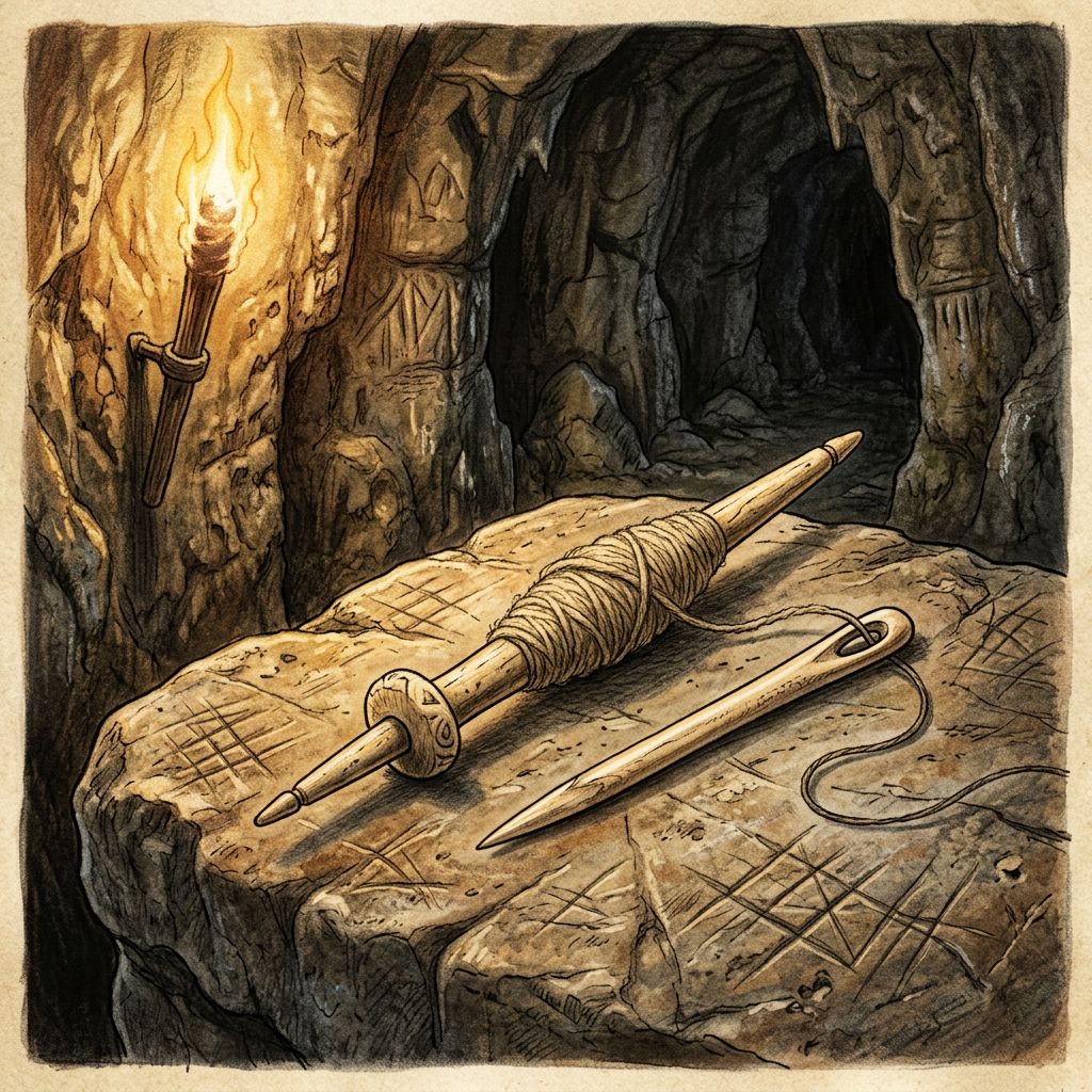 45,000-Year-Old 'Abstract Weaving Patterns' and Ivory Spindles Discovered in a Remote Cave in the Italian Dolomites