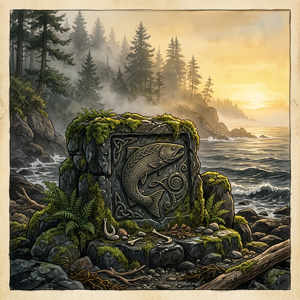 Archaeologists in Coastal British Columbia Uncover 5,000-Year-Old 'Stone-Carved' Salmon Altars Linked to the 'Festival of the Silver Scale'