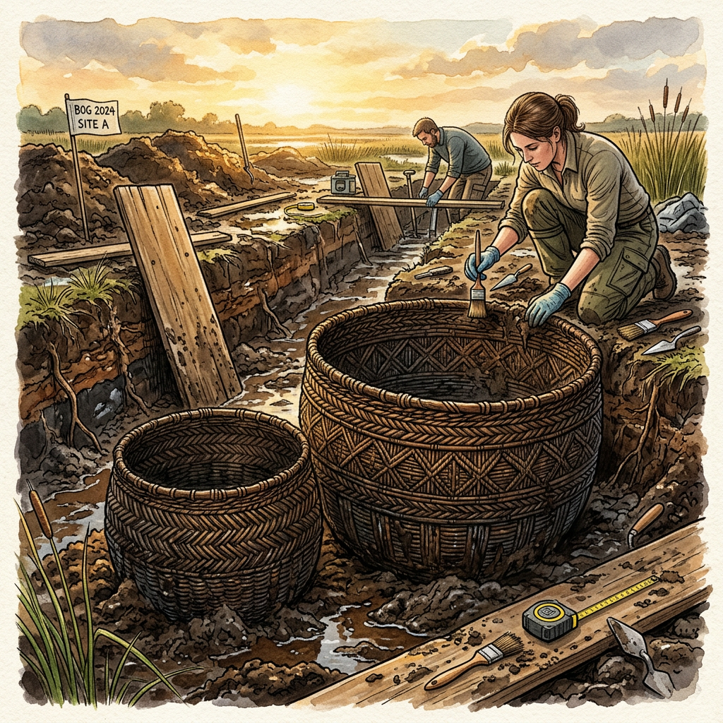 Rare 2,000-Year-Old 'Hazel-Woven' Ritual Baskets Found in Danish Peat Bog Reveal Logistics of Early 'Seed-Blessing' Festivals
