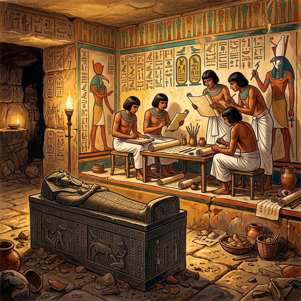 Intact 19th-Dynasty 'Director of Royal Papyrus-Quality Standards' Tomb Uncovered in Saqqara with Rare Graded Sample-Rolls