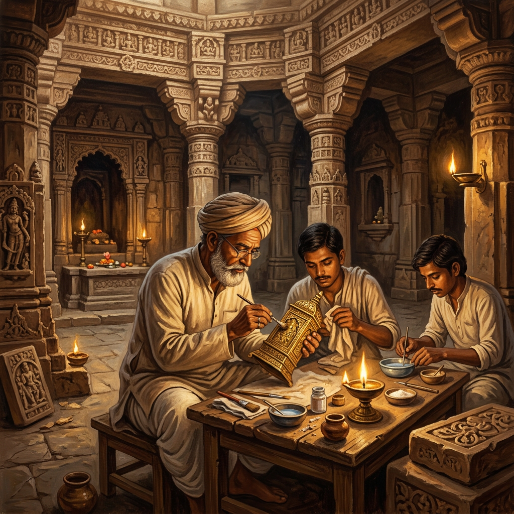 Restoration of 12th-Century 'Kalyani Chalukya' Style Temple in Northern Karnataka Uncovers Rare 'Brahmi-Inscribed' Gilded Votives