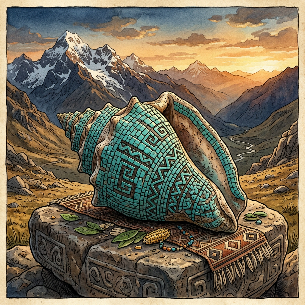 Archaeologists in the Andes Uncover 2,500-Year-Old 'Turquoise-Incrusted' Snail-Shell Trumpets Linked to 'High-Altitude Cloud' Festivals
