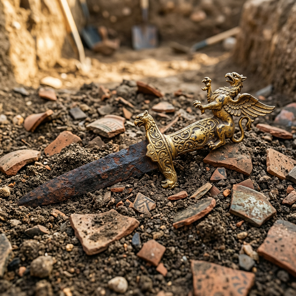 Intact 4th-Century BCE 'Scythian Chieftain's Burial' in Crimea Yields Rare Gilded Iron Dagger and Greek Pottery