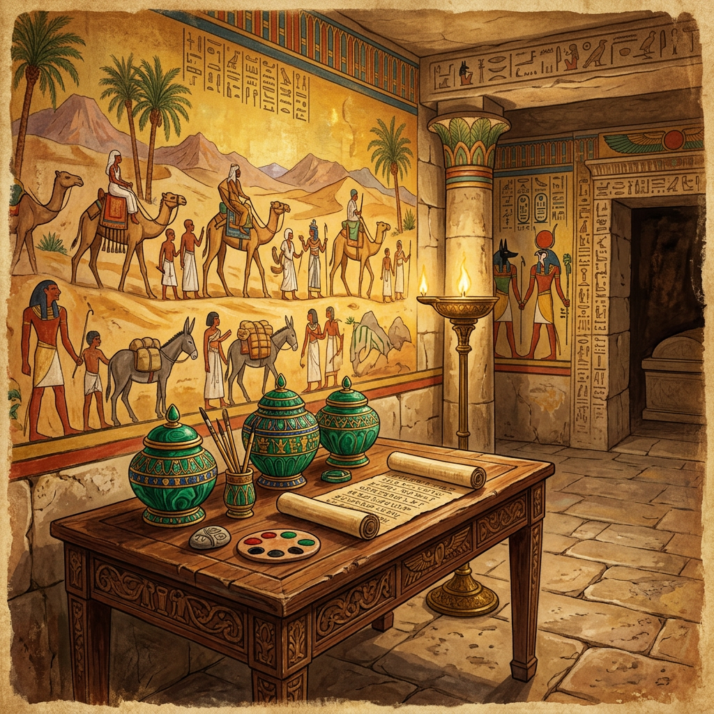 Intact 18th-Dynasty 'Director of the Royal Scribes for Desert-Mine Logistics' Tomb Uncovered in Saqqara with Rare Malachite-Inlaid Ink-Wells