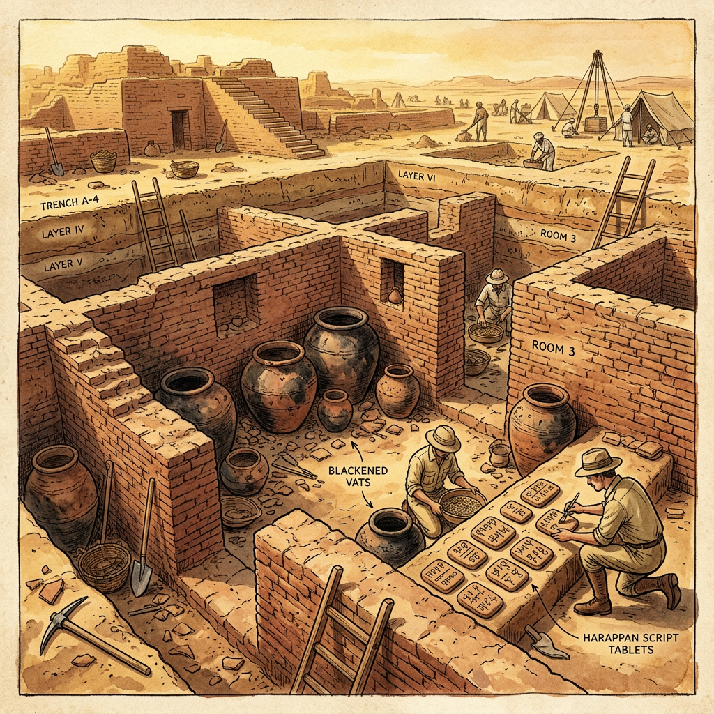 Archaeologists Uncover 4,500-Year-Old 'Harappan Urban Pest-Control Registry' and Terracotta Fumigation-Vat Manuals at Rakhigarhi