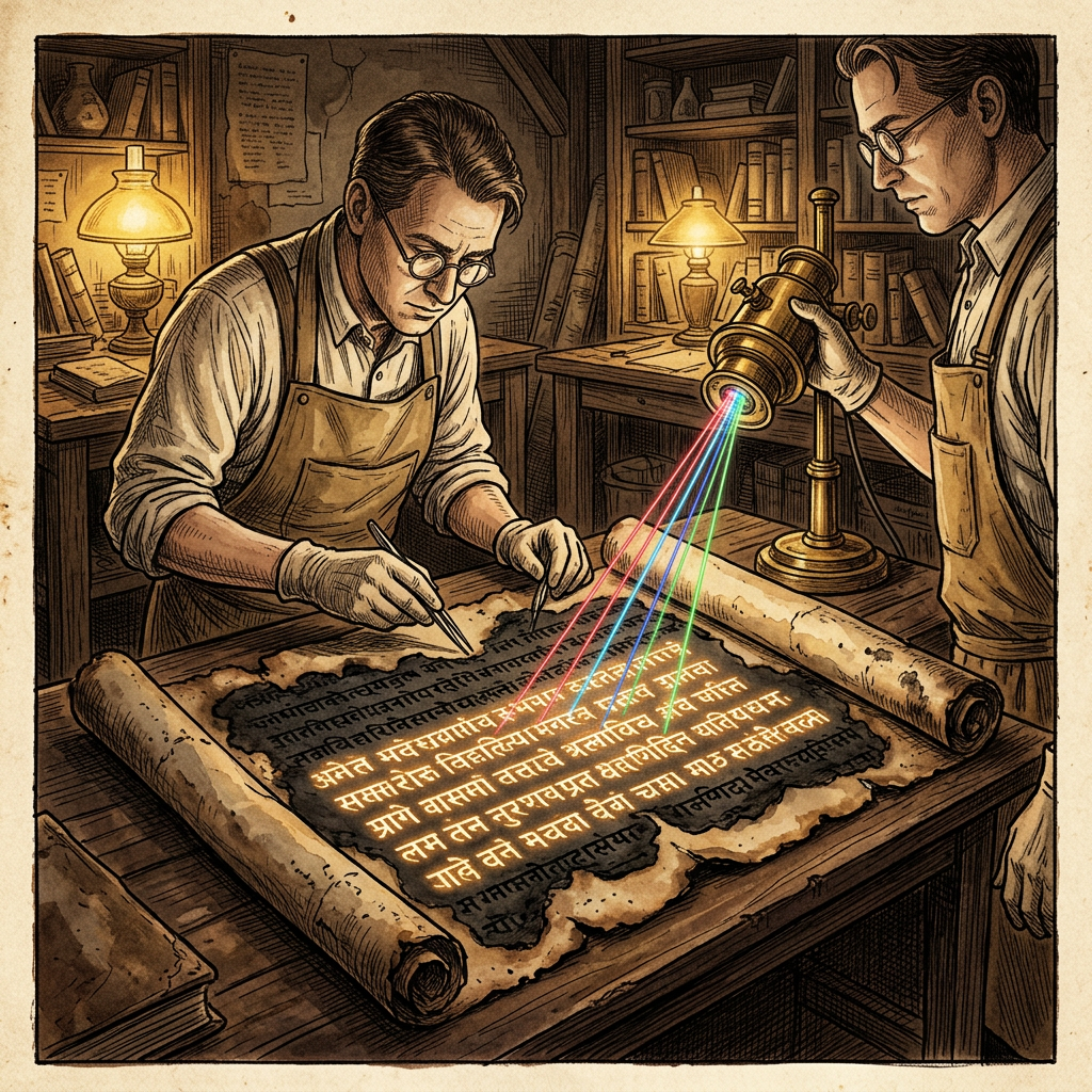 Multispectral Imaging Unveils 4th-Century Sanskrit Philosophical Commentary on a Charred Birch-Bark Scroll from the Karakoram Range