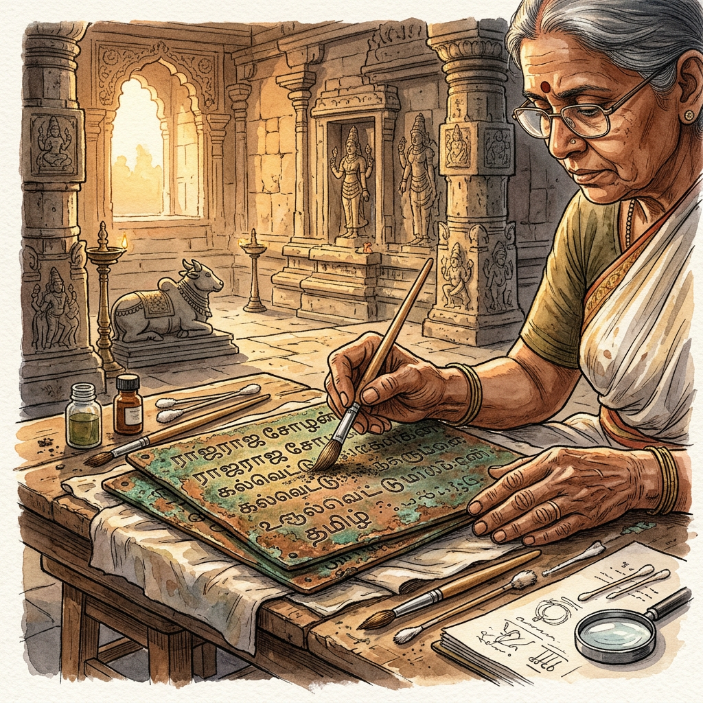 Hidden 'Copper-Alloy' Maritime Treasury Inscriptions Discovered During Restoration of 11th-Century 'Later-Chola' Temple in Perambalur