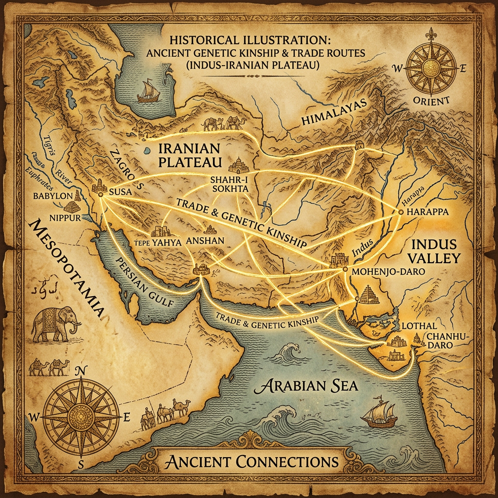 Large-Scale Genomic Study of 4,500-Year-Old 'Mature Harappan' Skeletons from Farmana Identifies a Unique Ancestral Bridge Between the Indus Valley and the Iranian Plateau