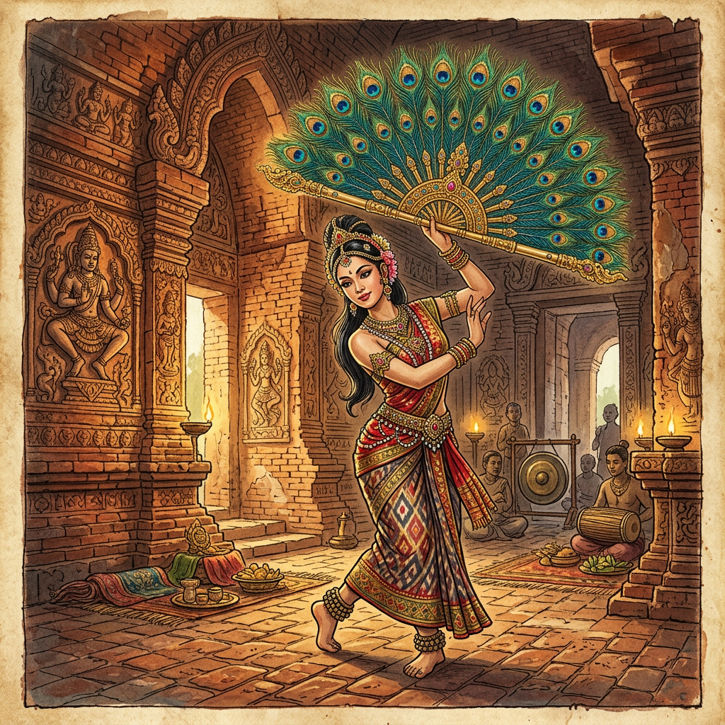 "Gold-Leafed" Peacock-Feather Fans Discovered in Central Vietnam Point to 1,200-Year-Old Roots of Champa "Sky-Dancer" Harvest Festivals