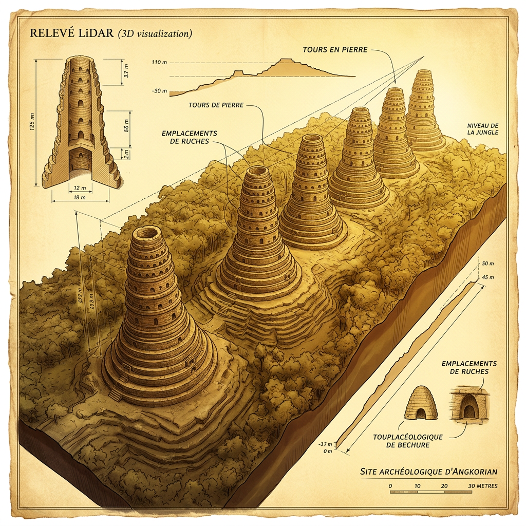 LiDAR Mapping Unveils 1,200-Year-Old 'Maya Vertical Honey-Processing Towers' and Specialized Sluice-Gated Hive Terraces in Petén