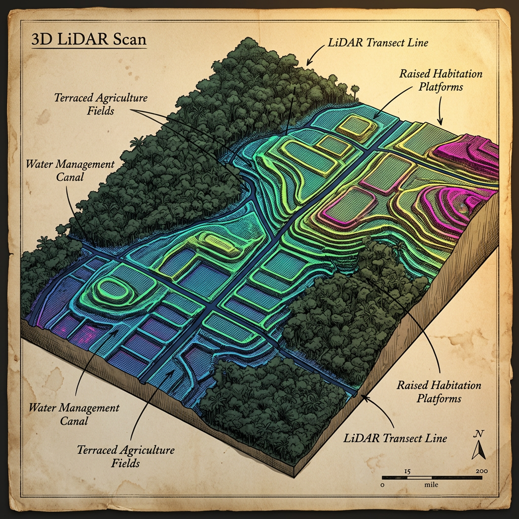 LiDAR Mapping in Campeche Reveals 1,200-Year-Old Maya 'Marsh-Rice Hydraulic Terraces' and Sluice-Gated Paddies