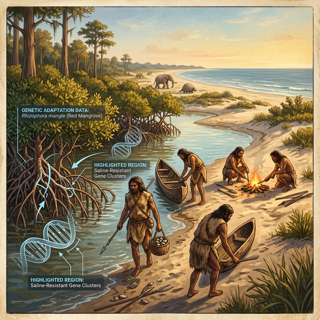 Genomic Analysis of 13,000-Year-Old 'Florida Panhandle' Remains Identifies a Distinctive Pleistocene Lineage with Specialized Adaptation to High-Salinity Alluvial Diets