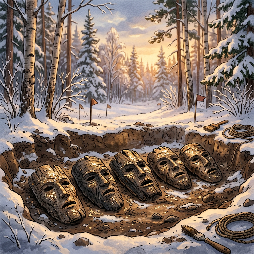 3,500-Year-Old "Mica-Flecked" Mask Cache in the Northern Urals Reveals Origins of the "Festival of the First Thaw"