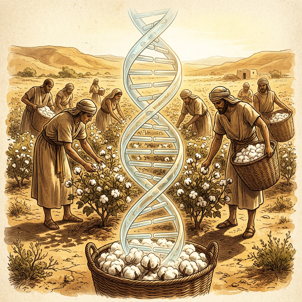 Genomic Analysis of 5,500-Year-Old 'Ahar-Banas' Remains Identifies Earliest Genetic Signature of Cotton Cultivators in Rajasthan