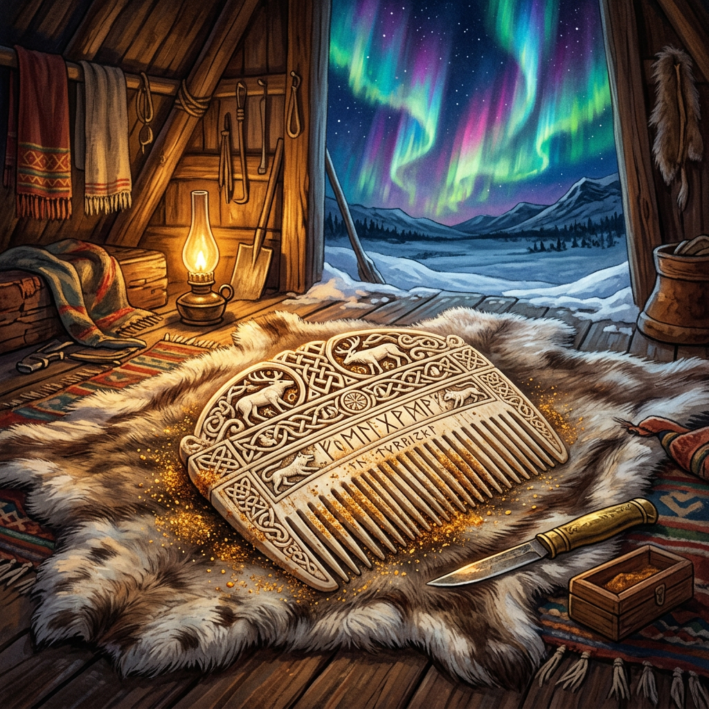 Discovery of 'Amber-Dusted' Walrus-Ivory Combs Found in the Kola Peninsula Reveal 4,000-Year-Old Roots of 'Aurora-Greeting' Festivals