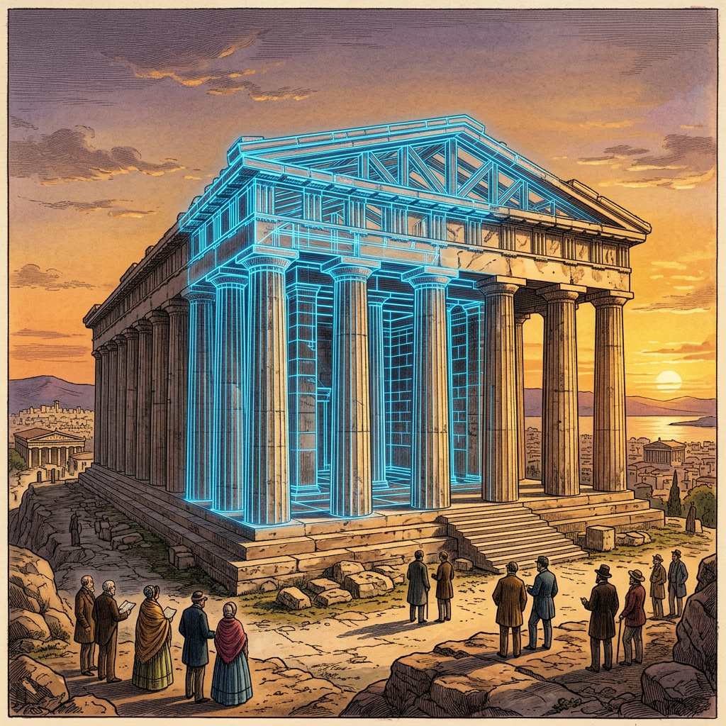 New 'Quantum-Holographic' Scanners Unveil the Internal Structural Geometry of the 2,500-Year-Old 'Temple of Hephaestus' in Athens
