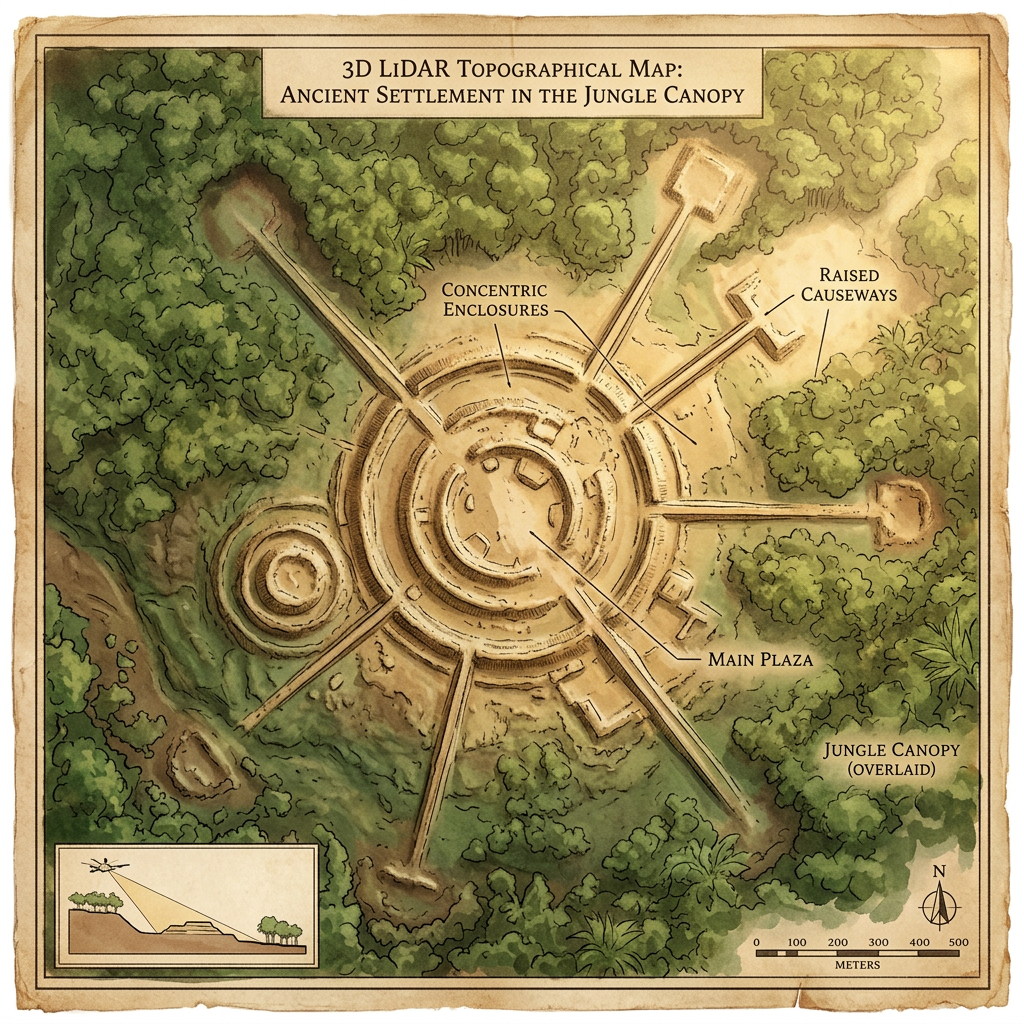 LiDAR Mapping in the Guaviare Region of Colombia Uncovers 2,000-Year-Old 'High-Altitude Ritual Plazas' and Concentric Stone Walls