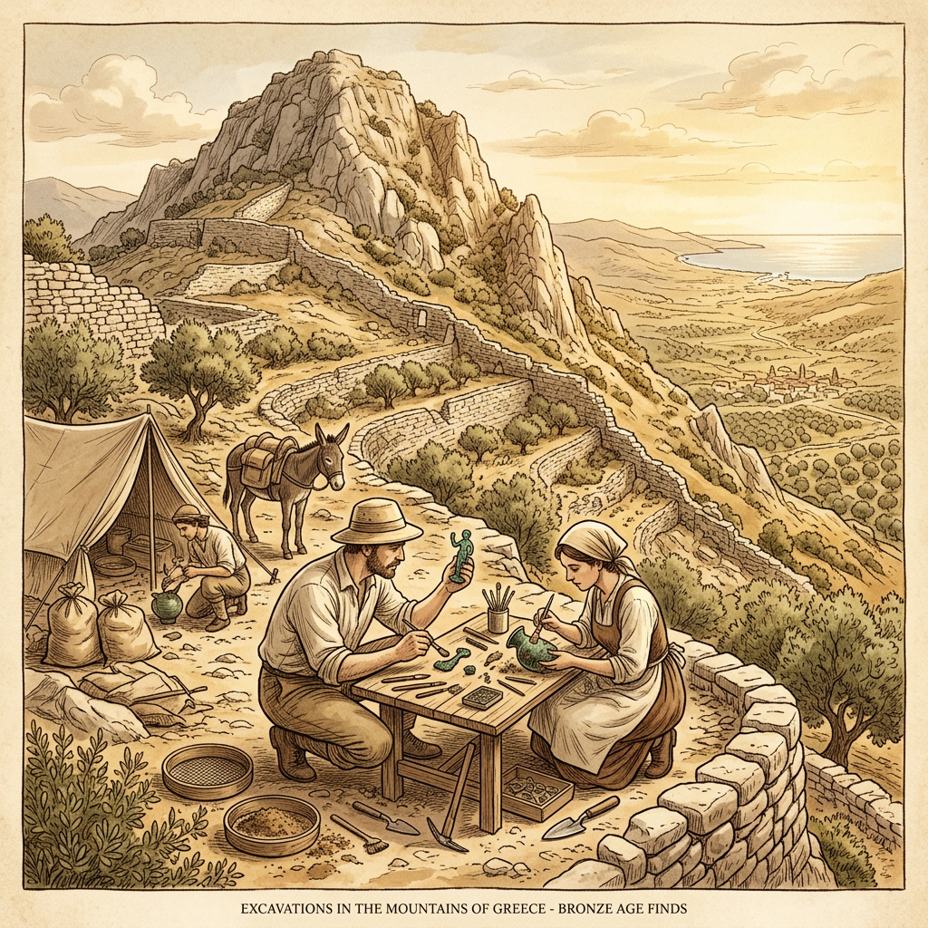 Significant 3,500-Year-Old 'Minoan Peak Sanctuary' with Intact Bronze Votive Swords Uncovered on Crete’s Mount Dikti