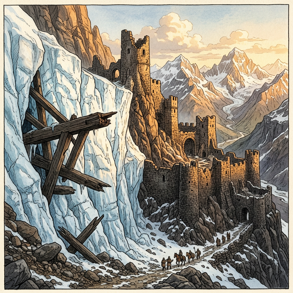 Thawing Glaciers in the Hindu Kush Reveal 1,200-Year-Old 'Karkota Dynasty' Frontier Fortifications with Intact Wooden Gateways