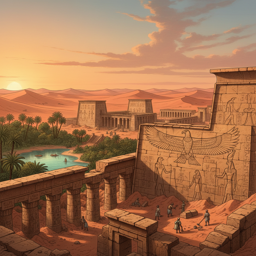 Archaeologists Unearth 2,400-Year-Old 'Temple of the Sacred Vulture' Mut in Egypt’s Kharga Oasis Featuring Intact Gilded Reliefs