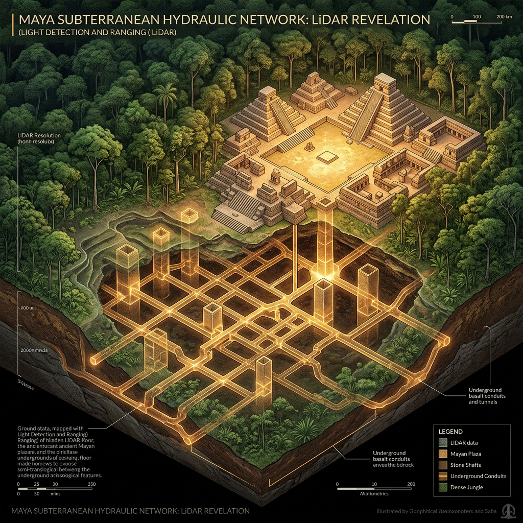 LiDAR Survey Identifies 1,200-Year-Old 'Maya Vertical Hydro-Thermal Energy Grid' and Specialized Steam-Pressure Vents in the Petén Highlands