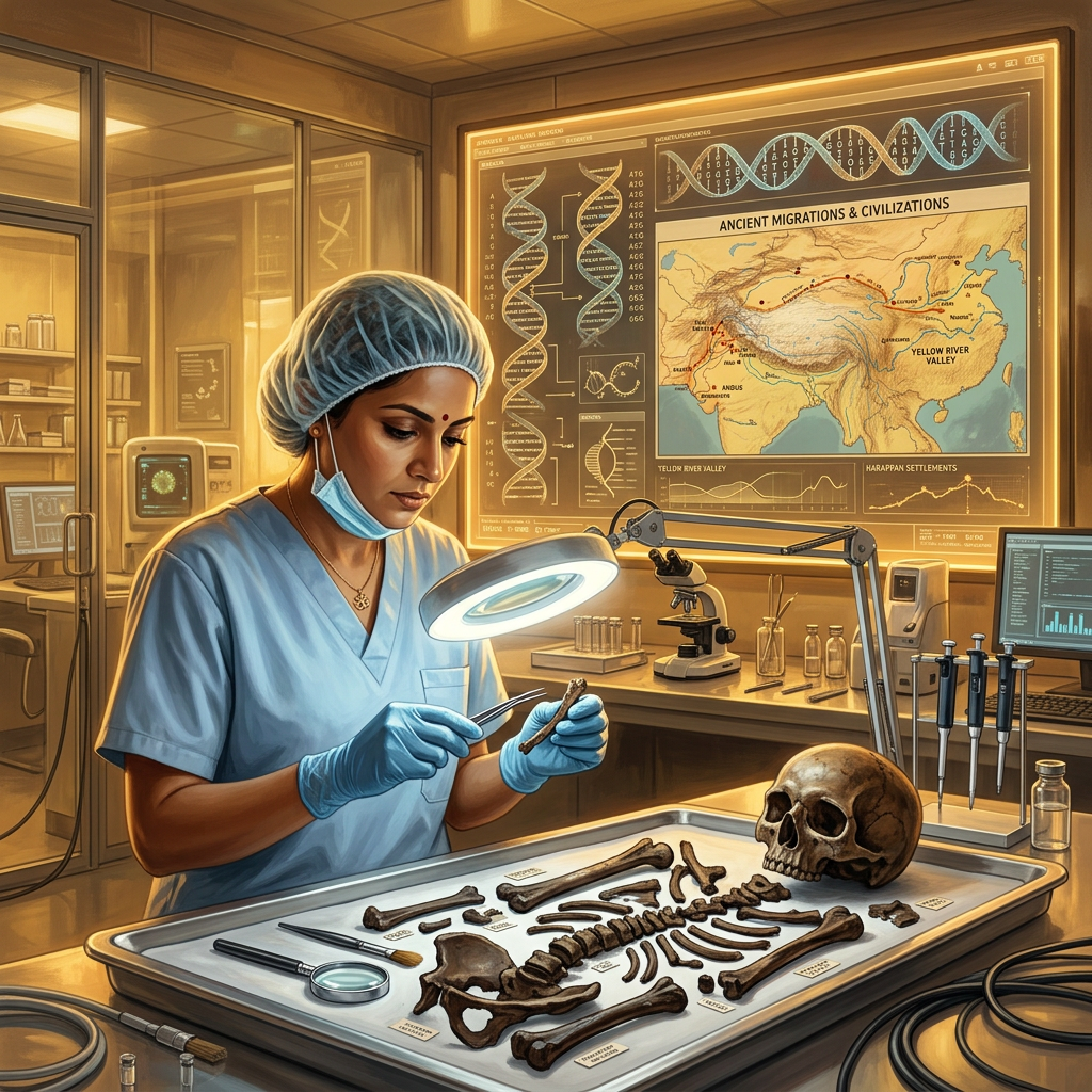 Genomic Study of Neolithic Remains in the Yellow River Basin Identifies Earliest Genetic Markers of Millet Cultivation