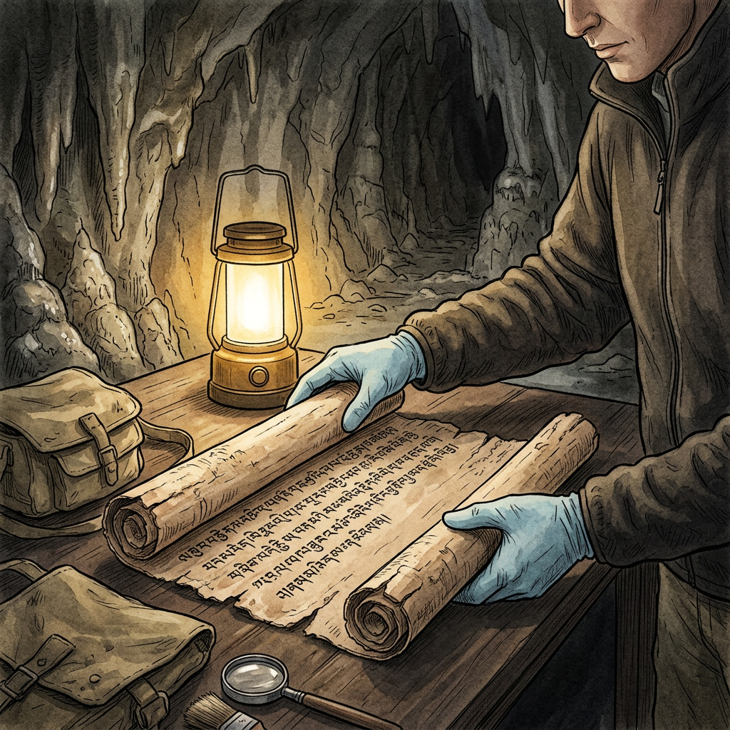 8th-Century 'Vak-Prana-Samyoga' Scroll Discovered in a Remote Zanskar Hermitage Explores the Metaphysics of Speech-Breath Union