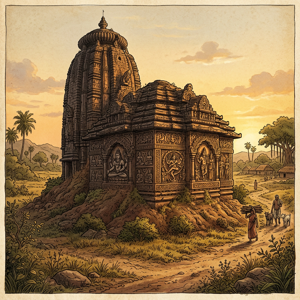 9th-Century 'Bhauma-Kara' Dynasty Shiva Temple with Unique 'Lakulisa' Friezes Discovered in Rural Khordha, Odisha