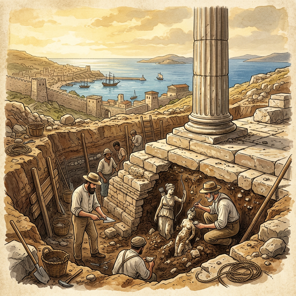 Archaeologists Unearth 2,300-Year-Old 'Temple of Ceres' with Intact Marble Offerings in Ancient Gades, Spain