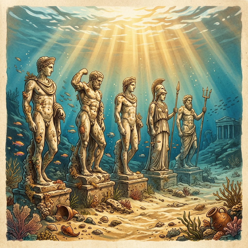 Archaeologists Identify Submerged 'Avenue of Heroes' off Alexandria Featuring 50 Intact Ptolemaic Statues