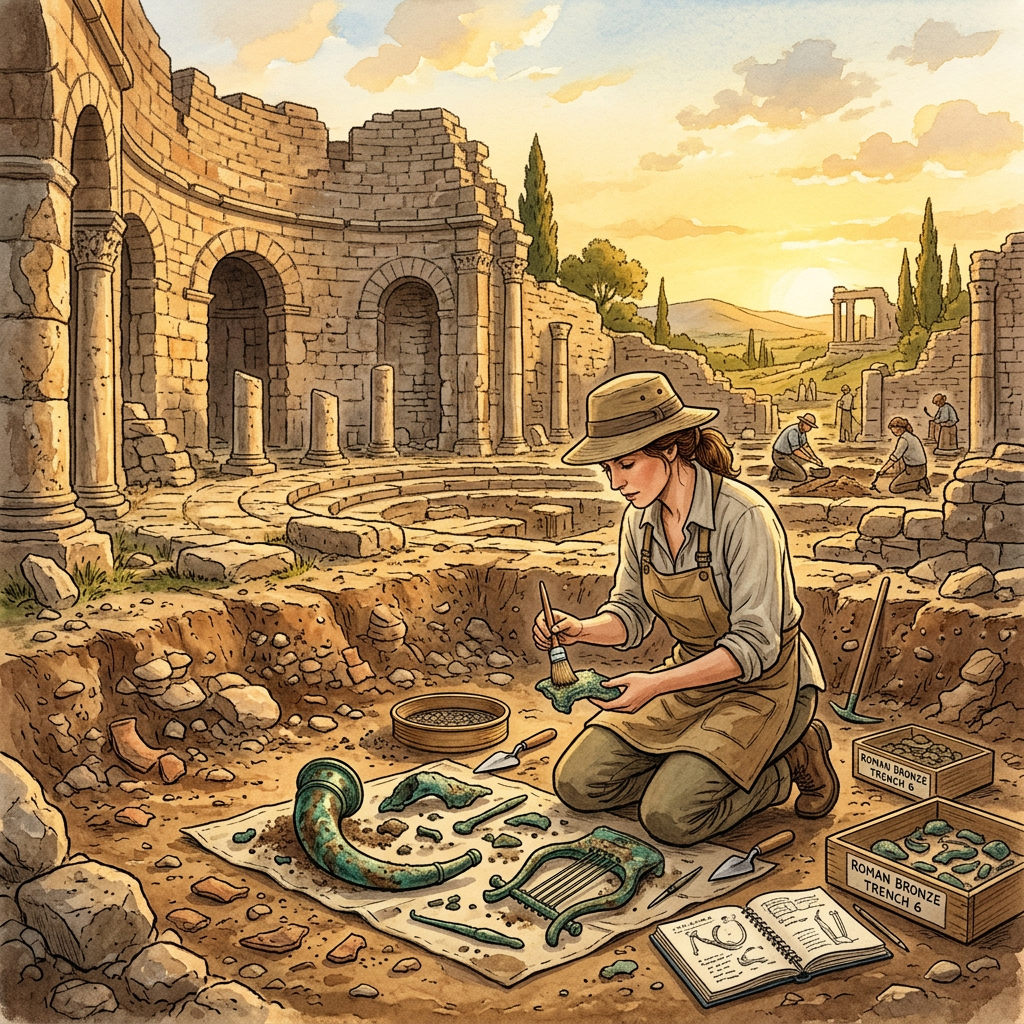 Discovery of a 1st-Century Roman 'Legionary Music Conservatory' and Bronze Trumpet Molds in Ancient Vindobona