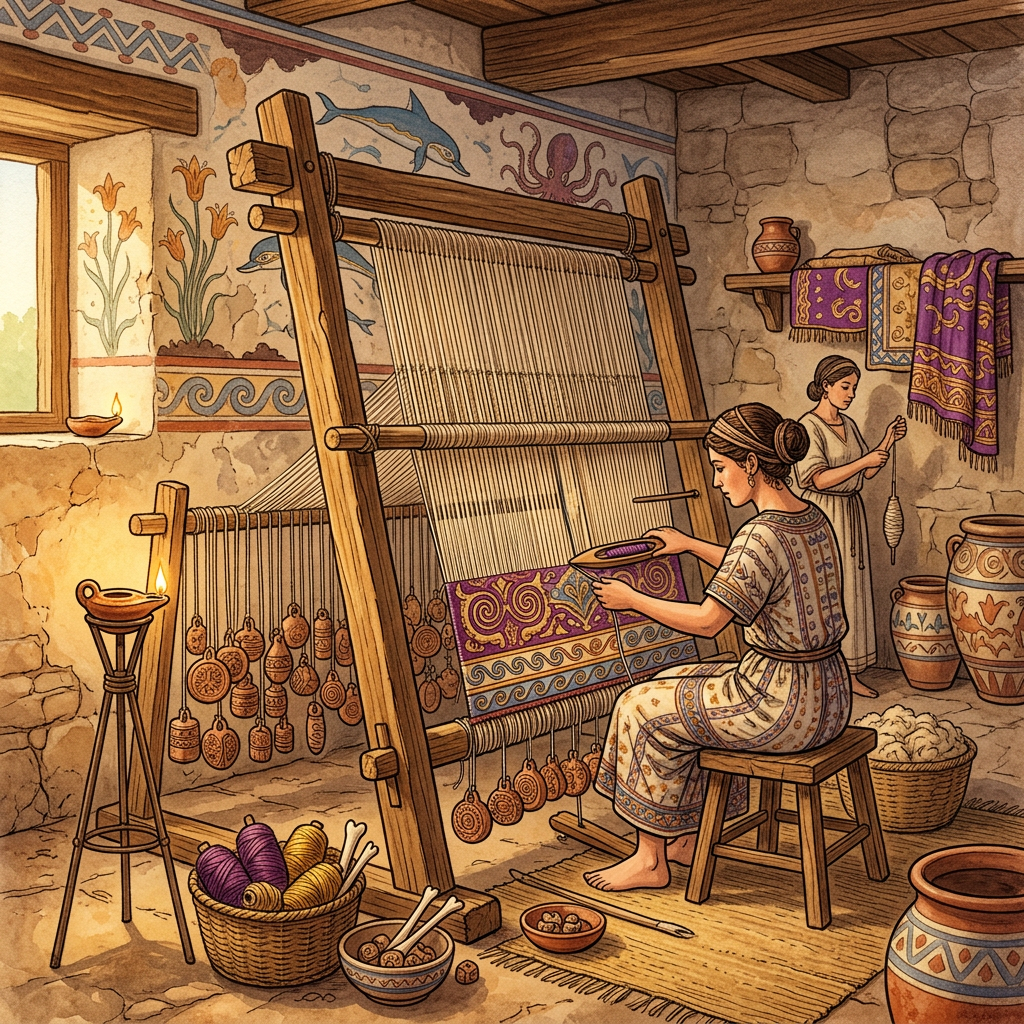 Discovery of Minoan 'Ritual Weaving' Center on Rhodes Reveals Preparation for Ancient Peplos Festivals