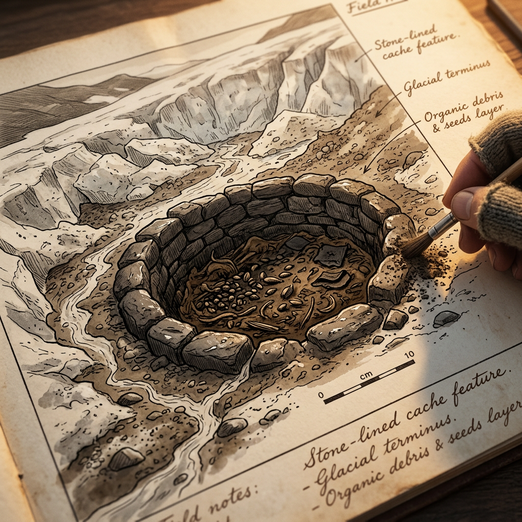 Melting Ice Patches in the High Sierra Reveal 5,000-Year-Old 'Paiute' Culture High-Altitude Seed-Storage Pits