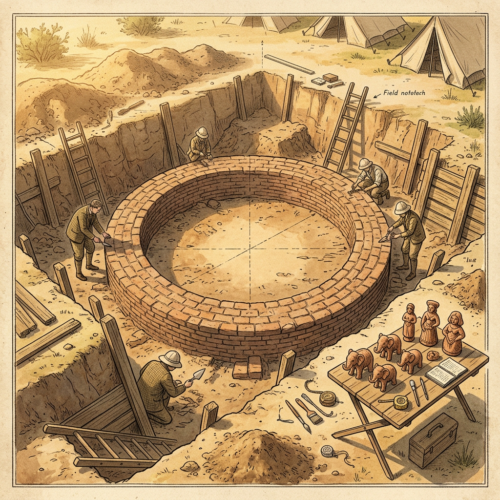 Significant 3rd-Century BCE 'Mauryan' Era Brick Temple Foundations Dedicated to Goddess Lakshmi Discovered in Rural Prayagraj