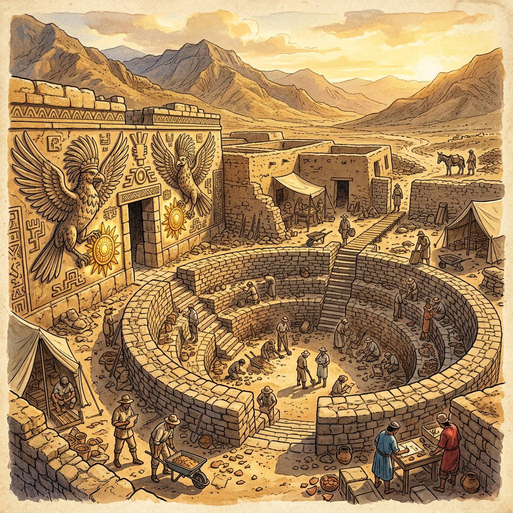 Discovery of a 2,800-Year-Old 'Temple of the Sun-Vulture' Featuring Intact Gold Votives in Peru’s Ica Valley